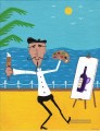 Französisch Maler am Strand